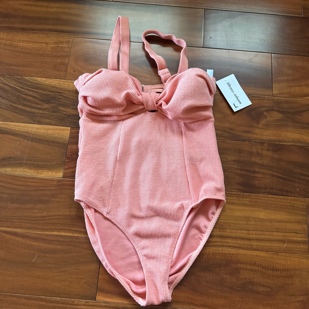 NWT Unique Vintage Peach One-Piece Swimsuit Size L - Picture 2 of 3